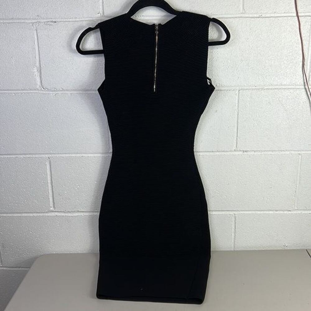 RTR Milly Woven Ottoman Dress Black Petite X-Small Mini LBD Sleeveless ribbed - Picture 7 of 7
